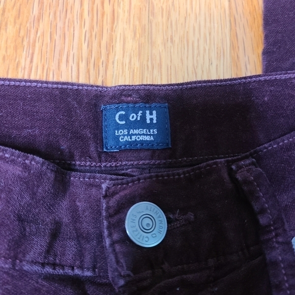 Citizens of Humanity Sz 26 Rocket High Rise Skinny Velour Pants in Black Currant - Picture 3 of 9